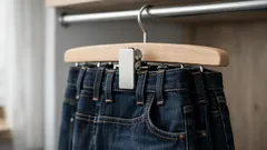 Jeans platzsparend aufhängen: der Kleiderbügel-Trick für mehr Ordnung im Schrank