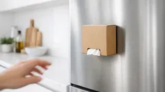 Mit starken Magneten zur aufgeräumten Küche: Folie und Beutel einfach an den Kühlschrank hängen